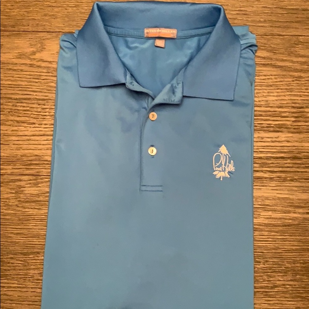 Peter Millar Solid Blue Performance Golf Shirt